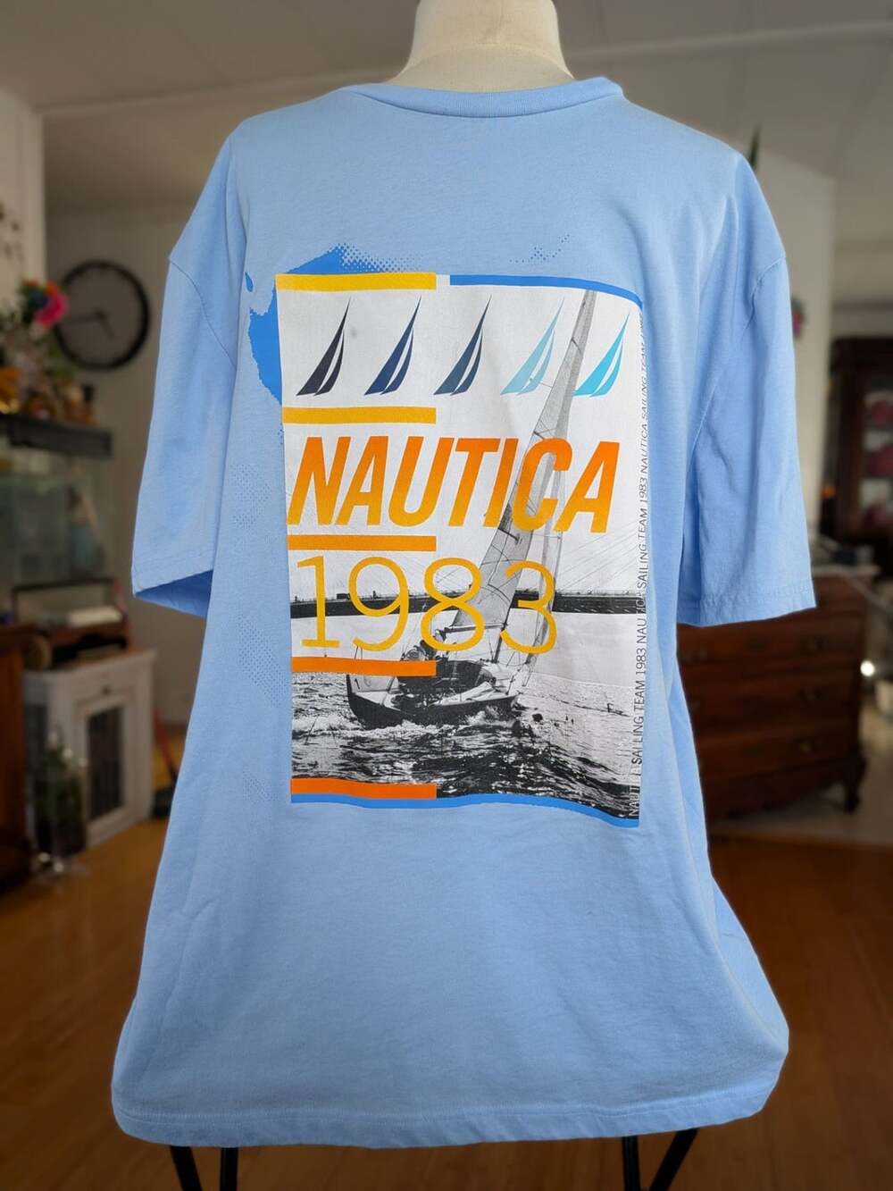 Nautica 1983 Sailing Team Graphic T-Shirt Light Blue XXL